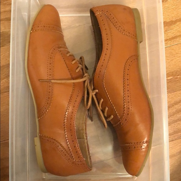 cognac oxfords womens